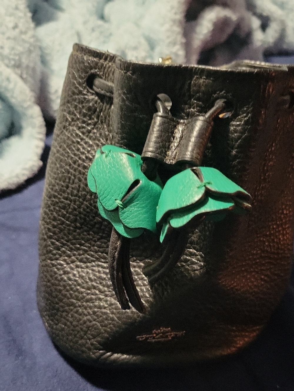 Coach Black Pebbled Leather Bag with Logo